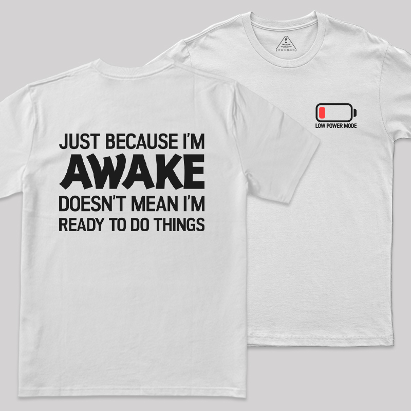 Low Power Mode Front and Back Printed Geek T-Shirt