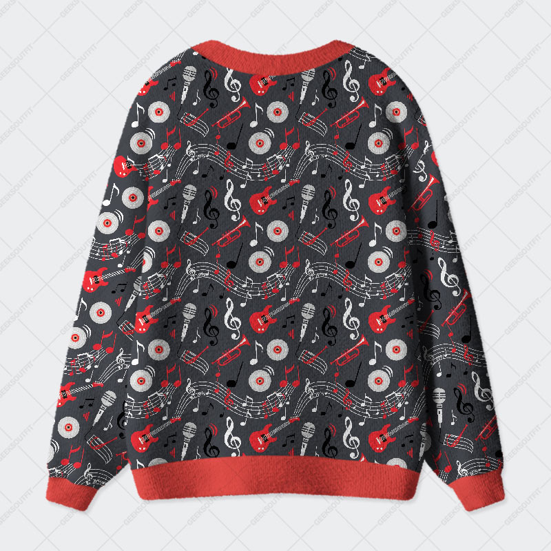 Melody Symphony Geek Ugly Cardigan Sweaters 