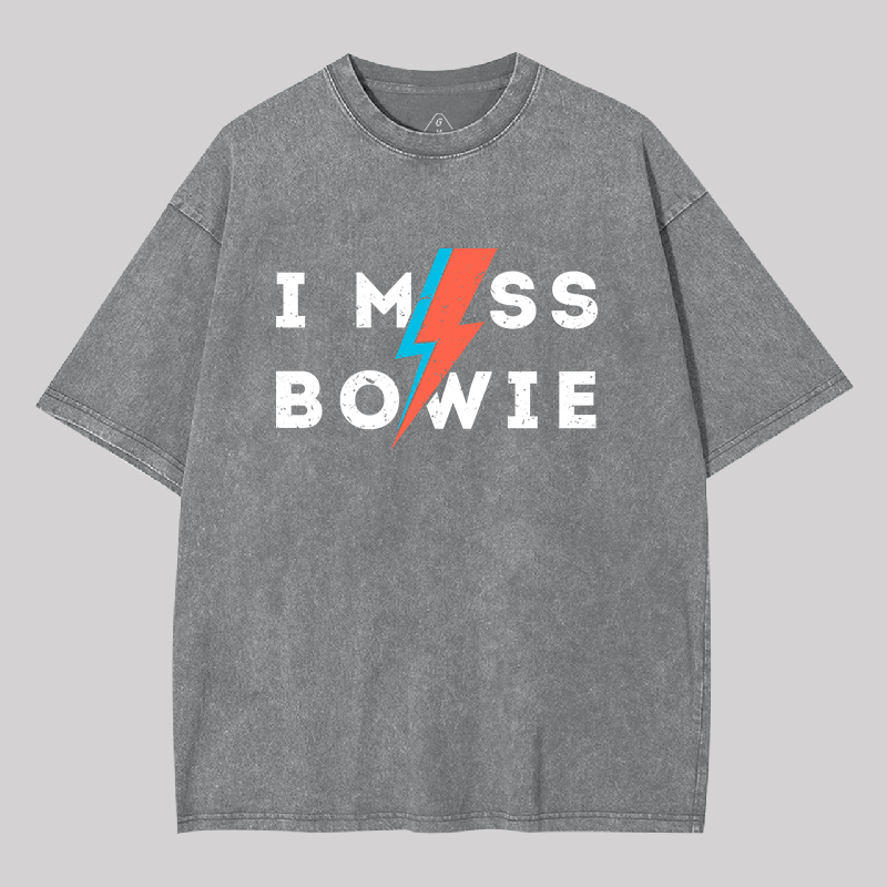 I Miss Bowie Geek Washed T-shirt