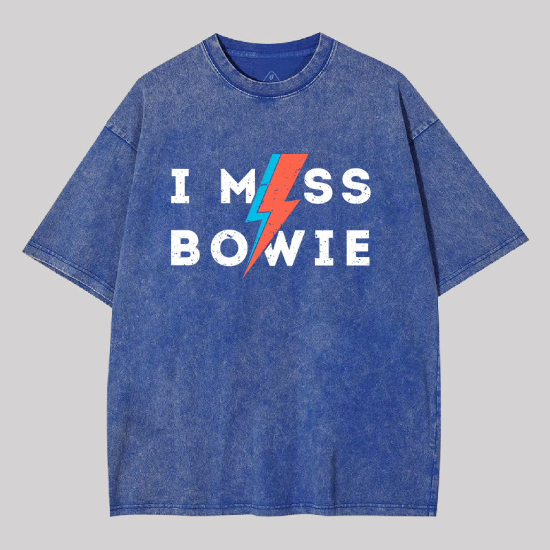 I Miss Bowie Geek Washed T-shirt