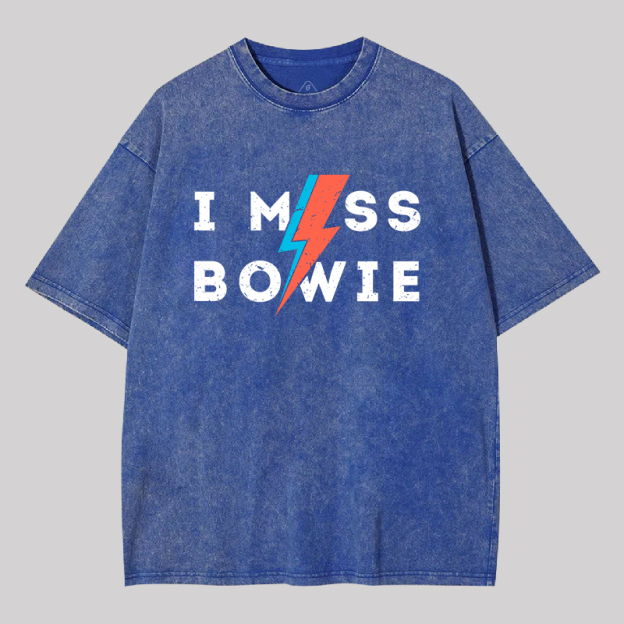 I Miss Bowie Geek Washed T-shirt