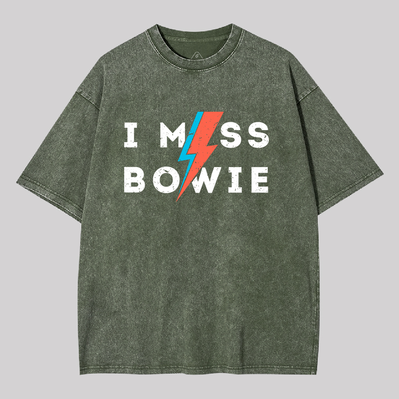 I Miss Bowie Geek Washed T-shirt