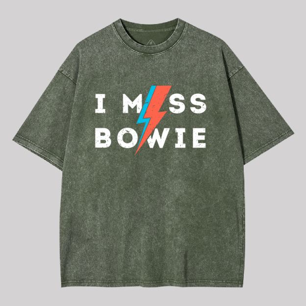 I Miss Bowie Geek Washed T-shirt