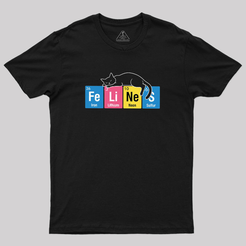 Felines Science Periodic Cat Geek T-Shirt
