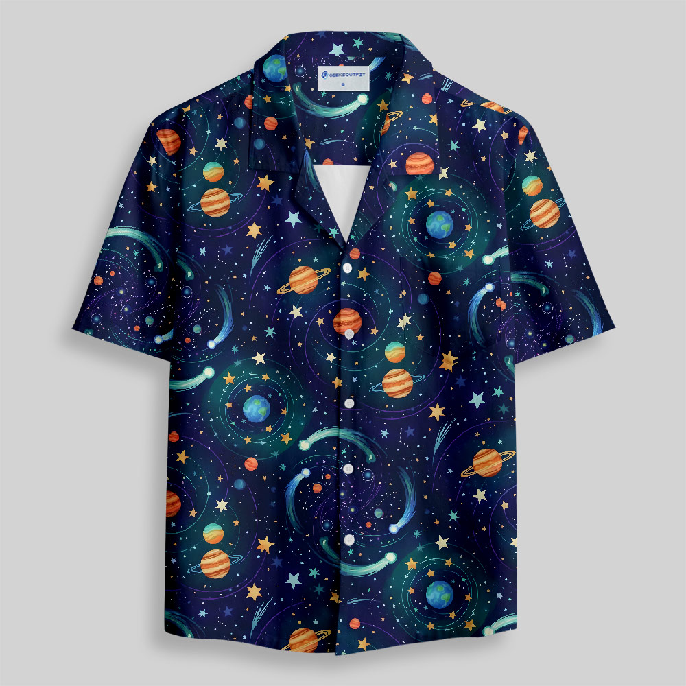 Interstellar Dream Voyage Button Up Pocket Shirt
