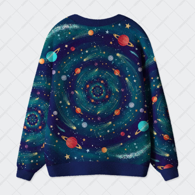 Dance of the Cosmic Melody Geek Ugly Cardigan Sweaters 