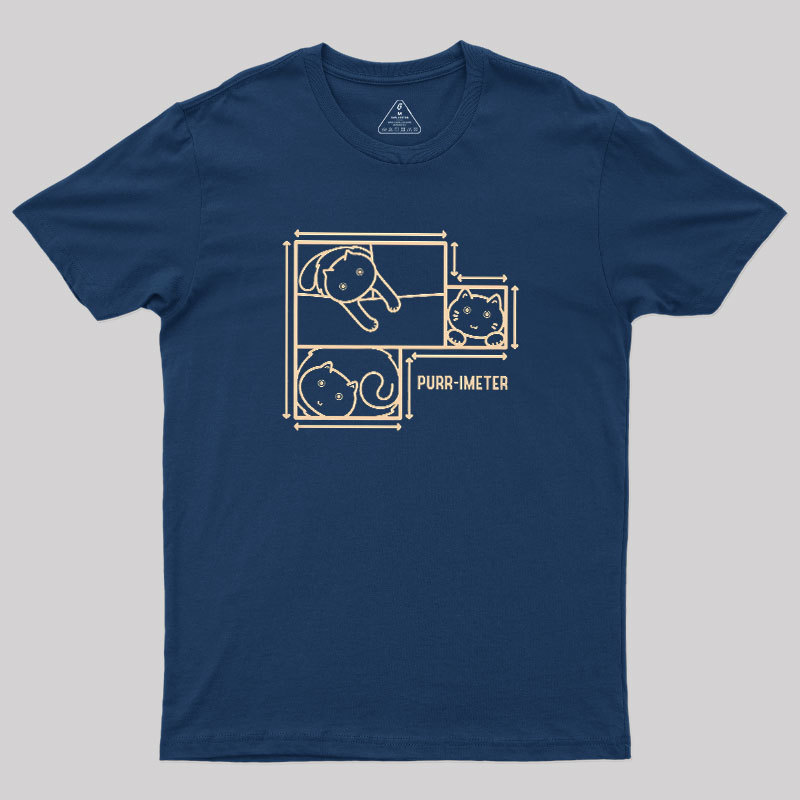 Purr-imeter Maths Cat Pun Geek T-Shirt