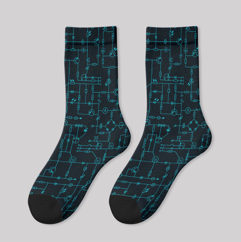 Electronic Components Arrow Dark Blue Men's Socks