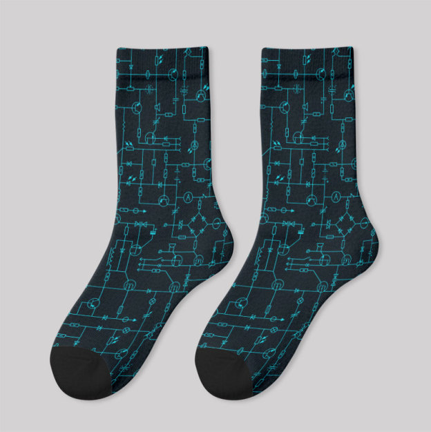 Electronic Components Arrow Dark Blue Men's Socks