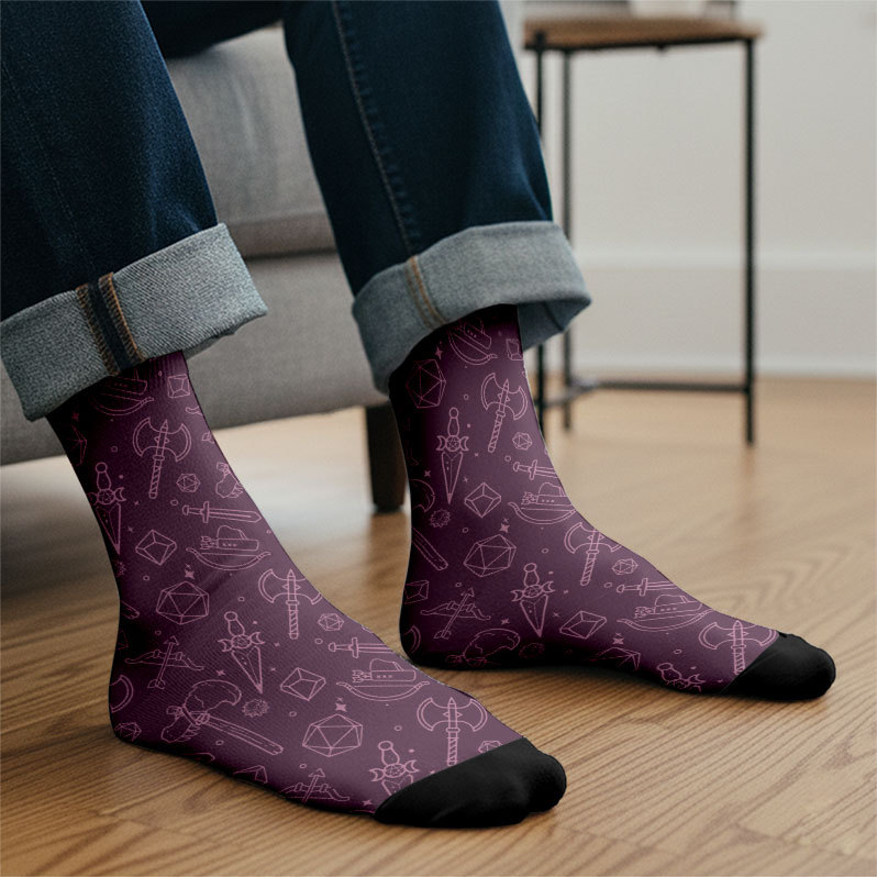 DND Medieval Weapons Men's Socks