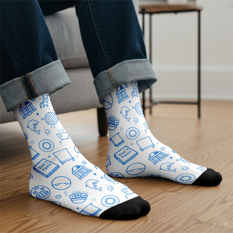 Galaxy White Men's Socks