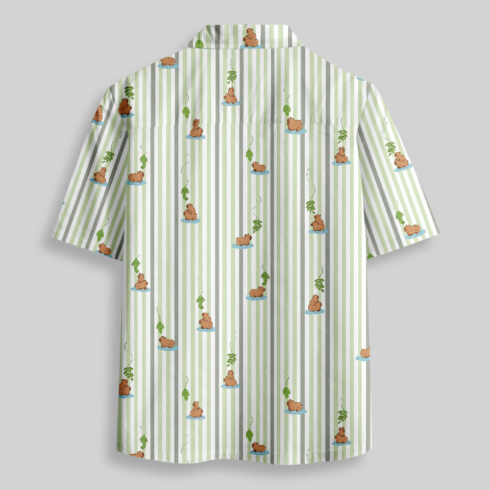 Capybara Snack Lure Button Up Pocket Shirt