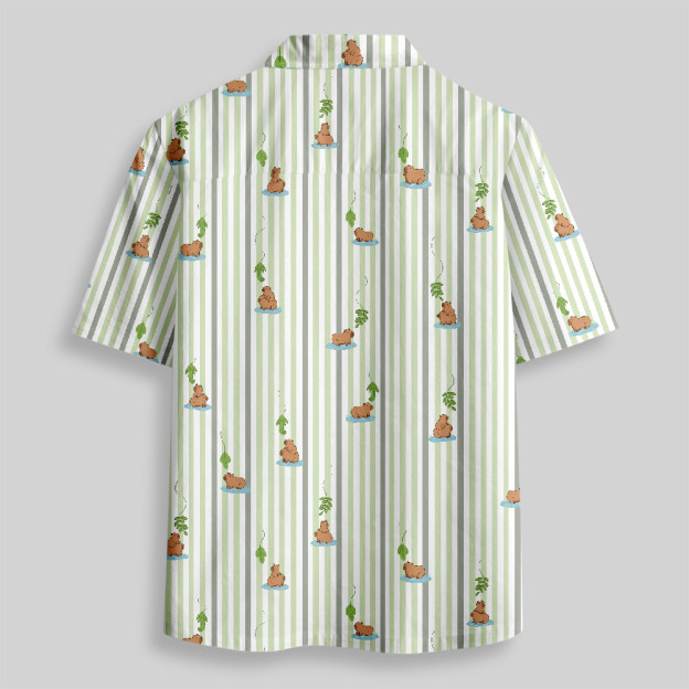Capybara Snack Lure Button Up Pocket Shirt