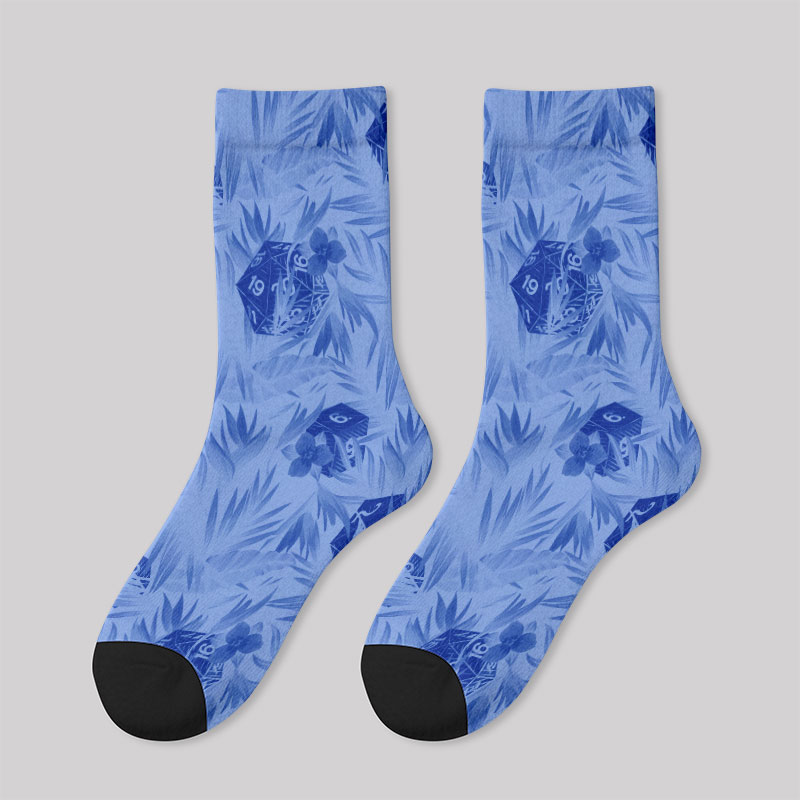 DND Multi Sided Dice in The Flower Cluster Men's Socks