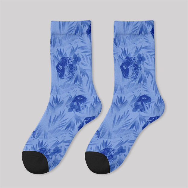DND Multi Sided Dice in The Flower Cluster Men's Socks