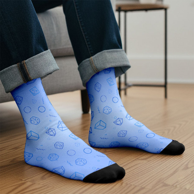 DND Polyhedra in Seawater Men's Socks