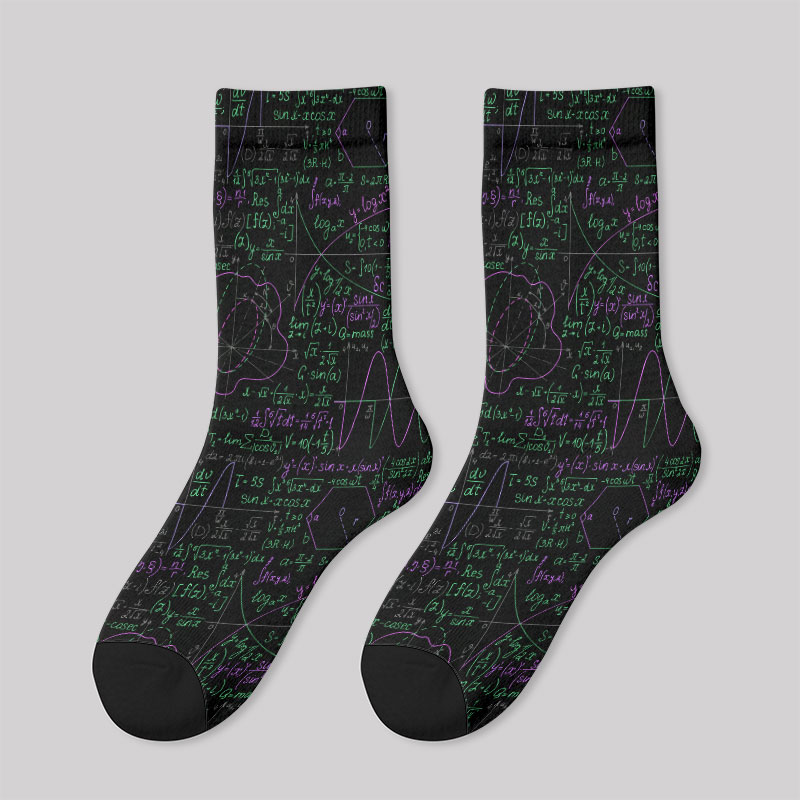 Math Function Curve Men's Socks