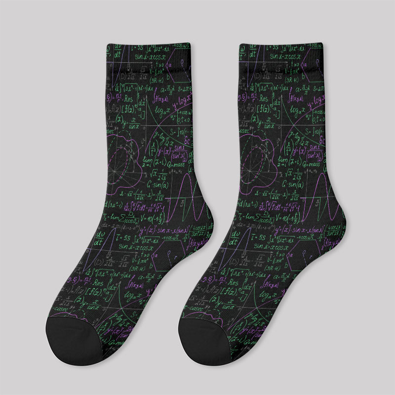 Math Function Curve Men's Socks
