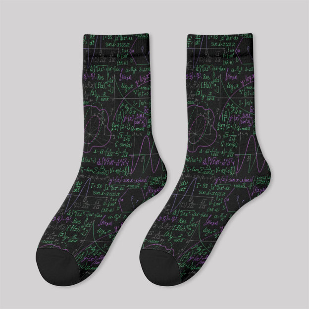 Math Function Curve Men's Socks