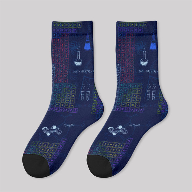 Periodic Table of Chemical Elements Men's Socks