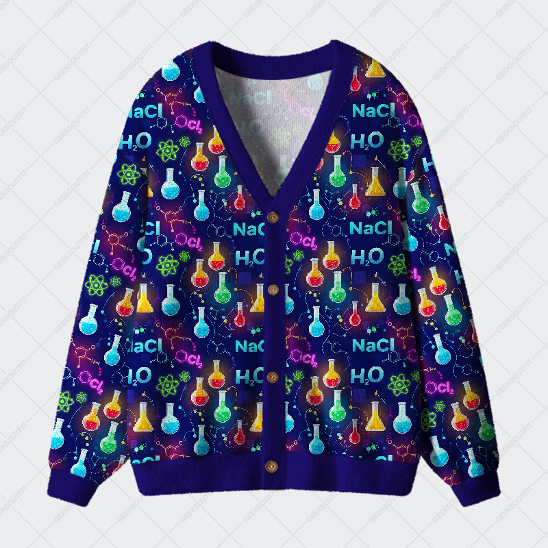 Chemistry Night Delight Geek Ugly Cardigan Sweaters 