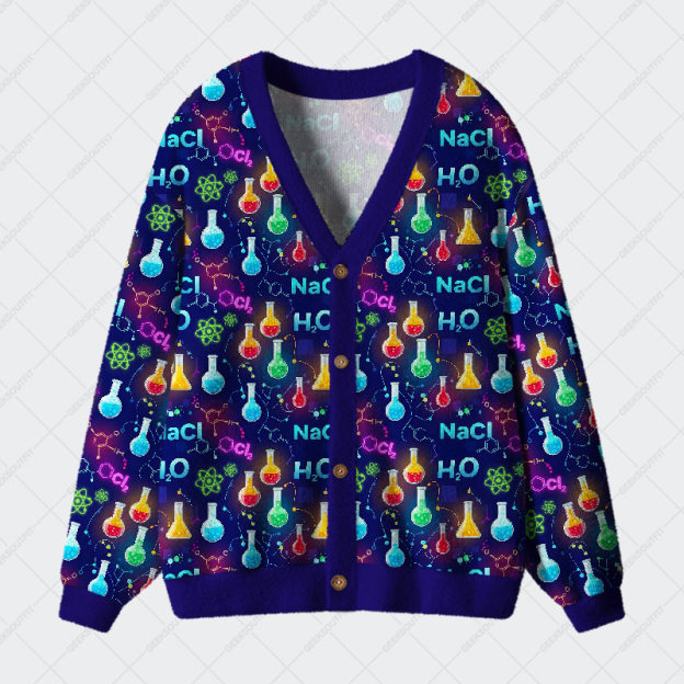Chemistry Night Delight Geek Ugly Cardigan Sweaters 