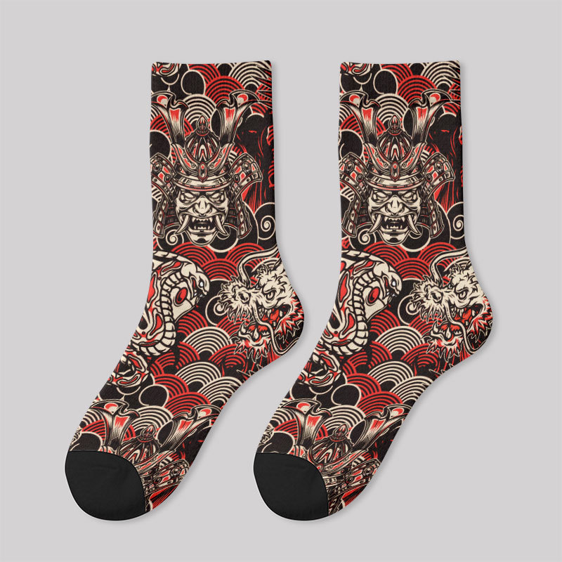 Dragon & Samurai Men's Socks