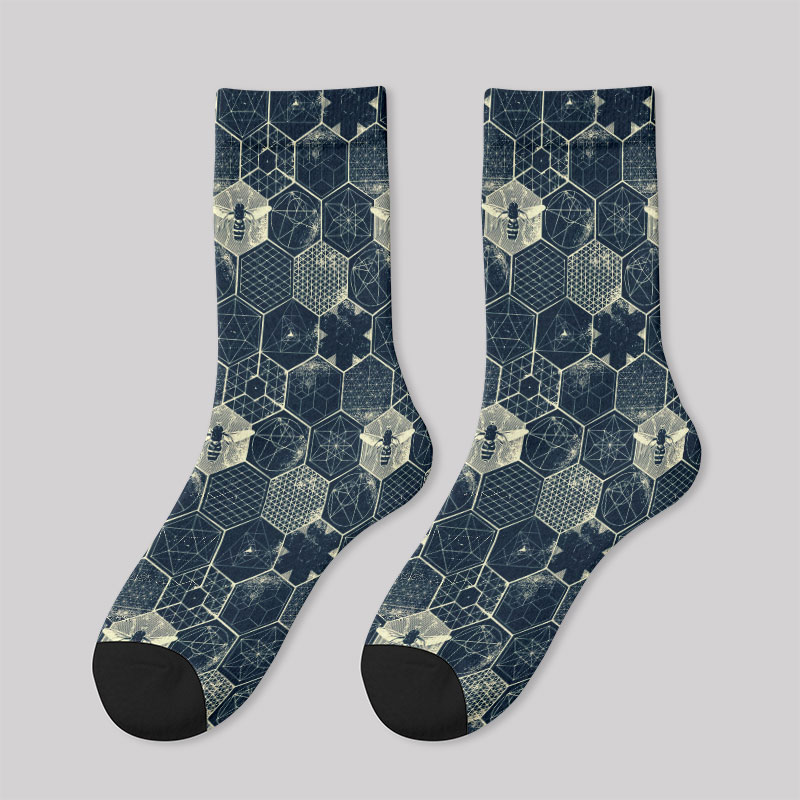 The Beauty of Mathematics Geometric Figures Men's Socks