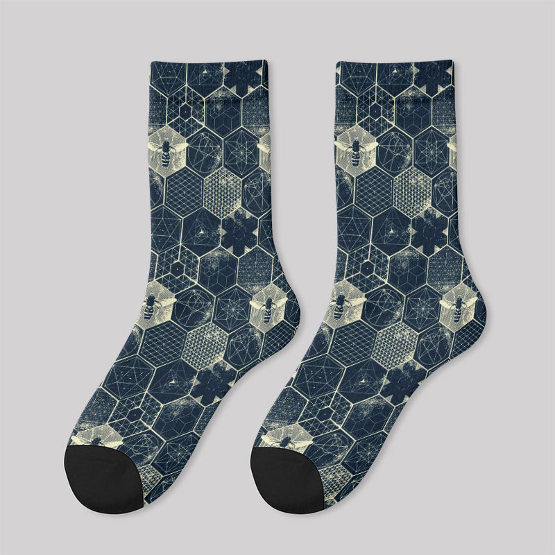 The Beauty of Mathematics Geometric Figures Men's Socks