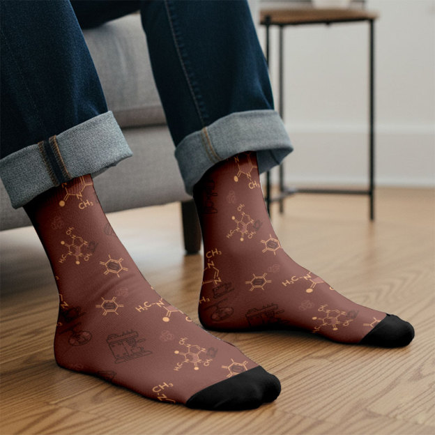 Chemical Formula of Caffeine Men's Socks