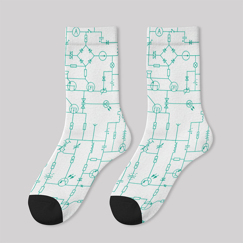 Electronic Components Arrow White Men's Socks