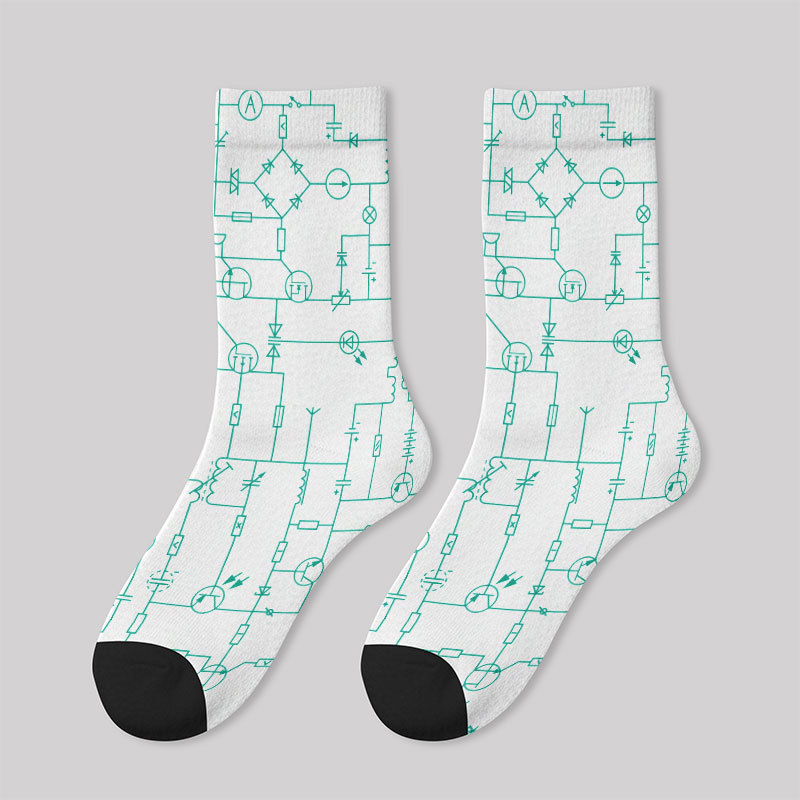 Electronic Components Arrow White Men's Socks