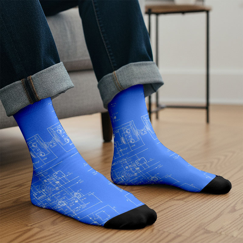Physical Circuit Diagram Men's Socks