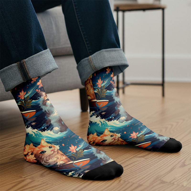 Splash and Cat Men's Socks