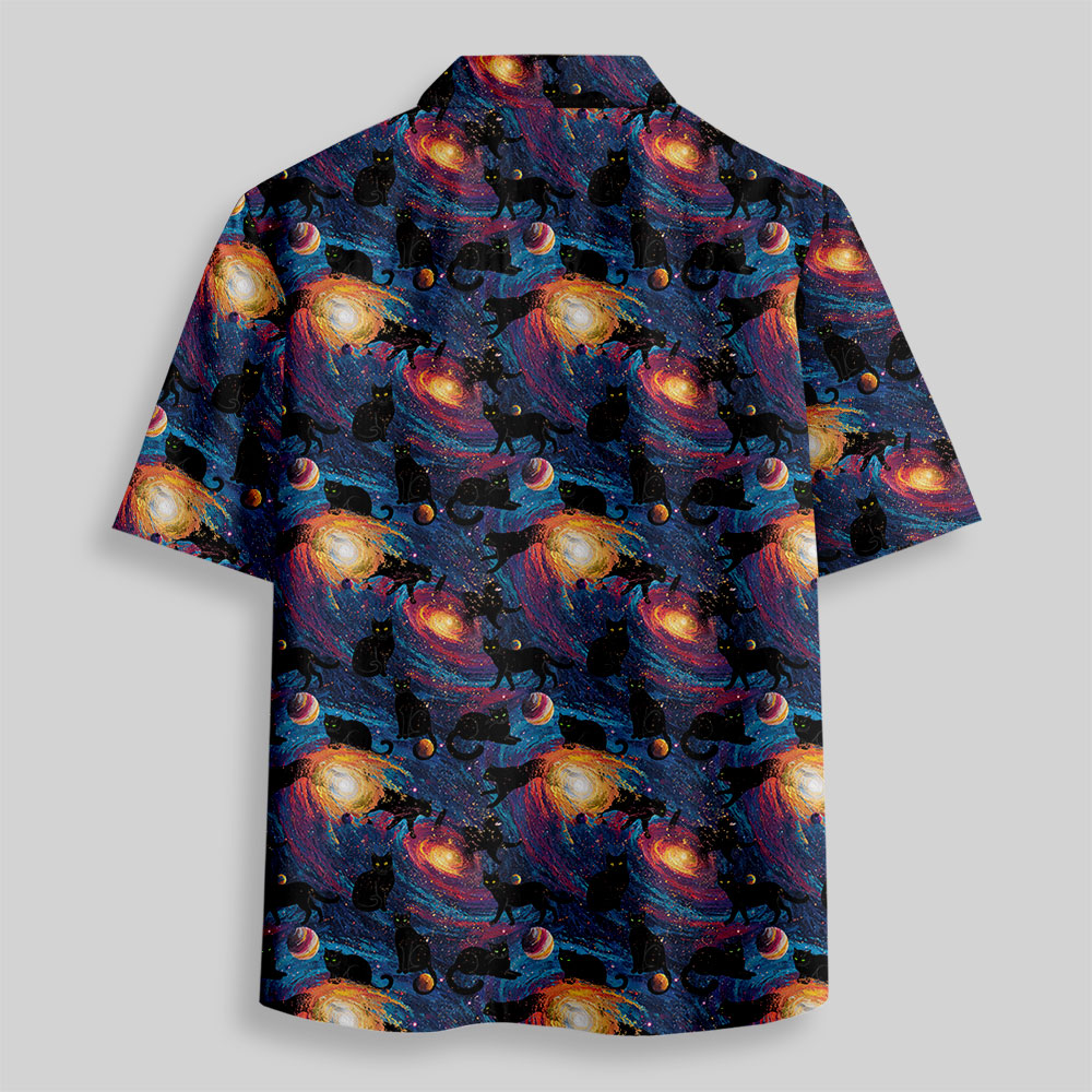 Galactic Cats Button Up Pocket Shirt