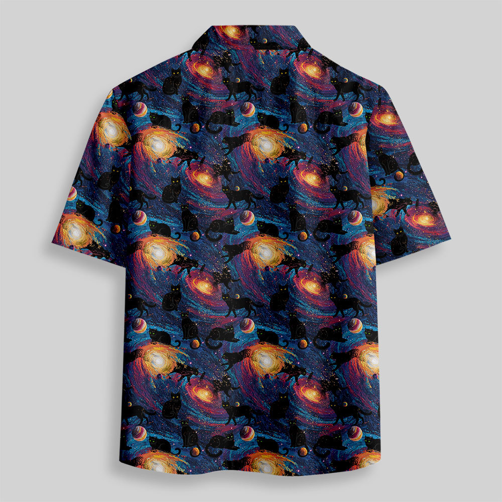 Galactic Cats Button Up Pocket Shirt