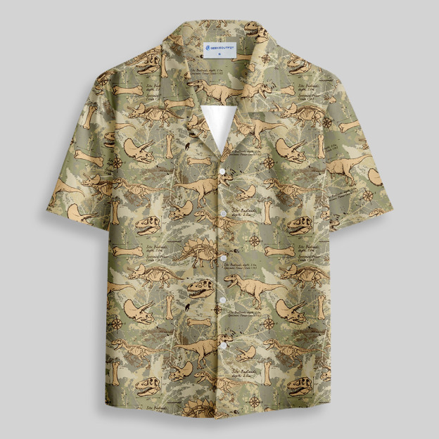 Prehistoric Expedition Button Up Pocket Shirt