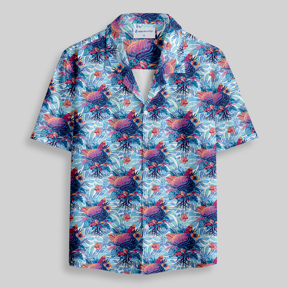 Geeksoutfit Cyber Tropic Blossom Button Up Pocket Shirt for Sale