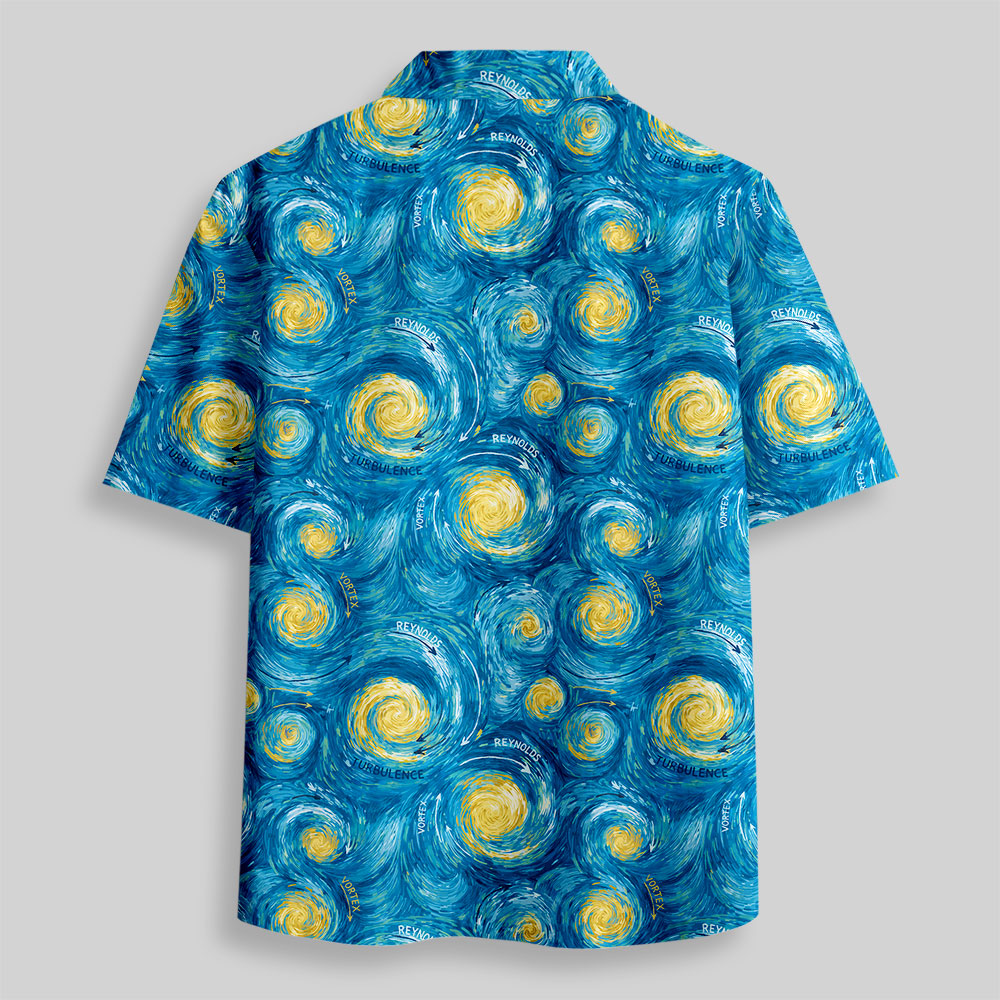 Starry Night Vortex Button Up Pocket Shirt