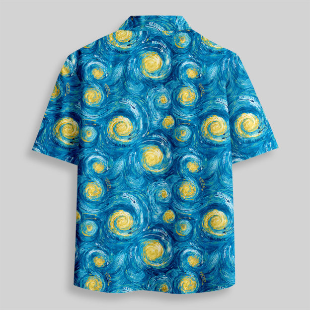 Starry Night Vortex Button Up Pocket Shirt