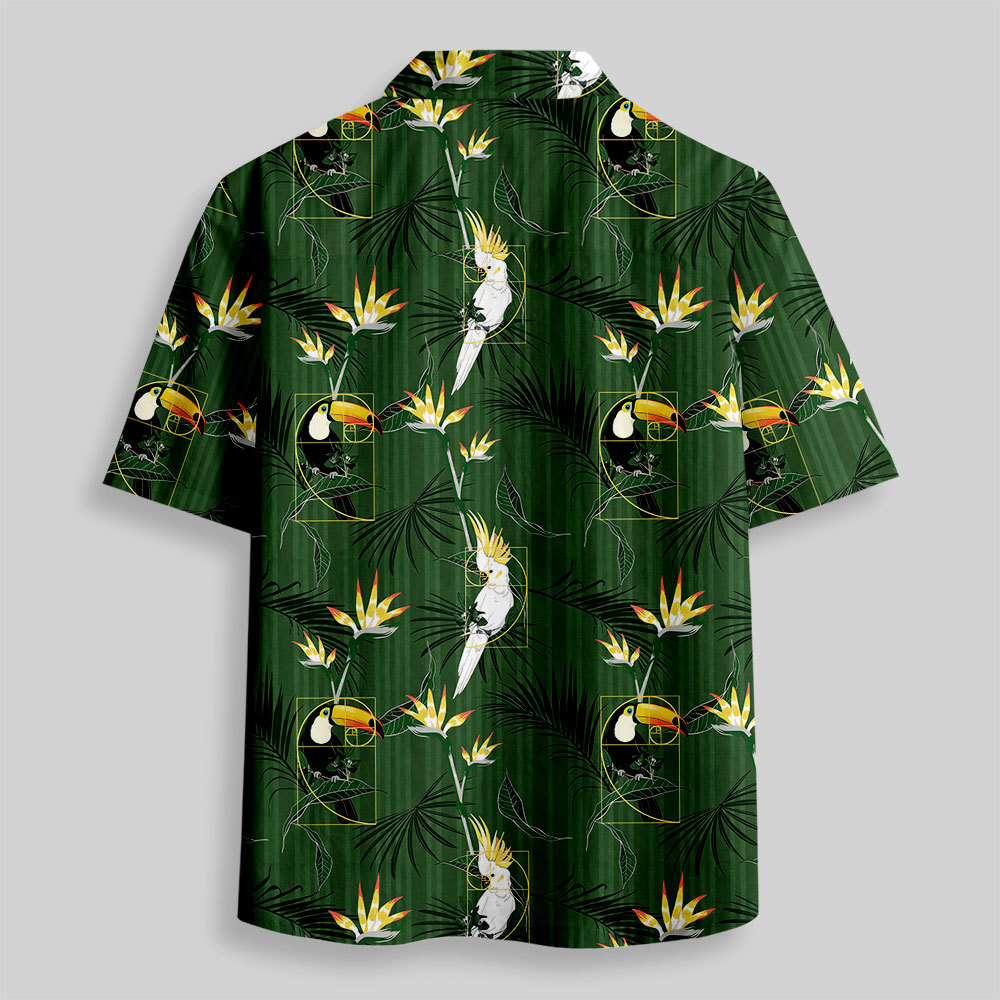 Fibonacci Parrot Button Up Pocket Shirt