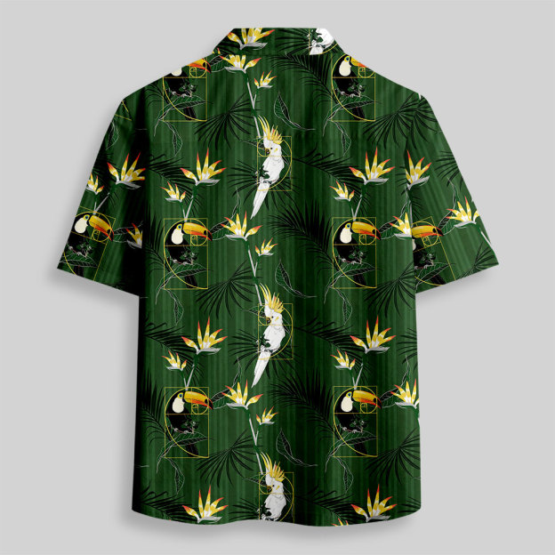 Fibonacci Parrot Button Up Pocket Shirt