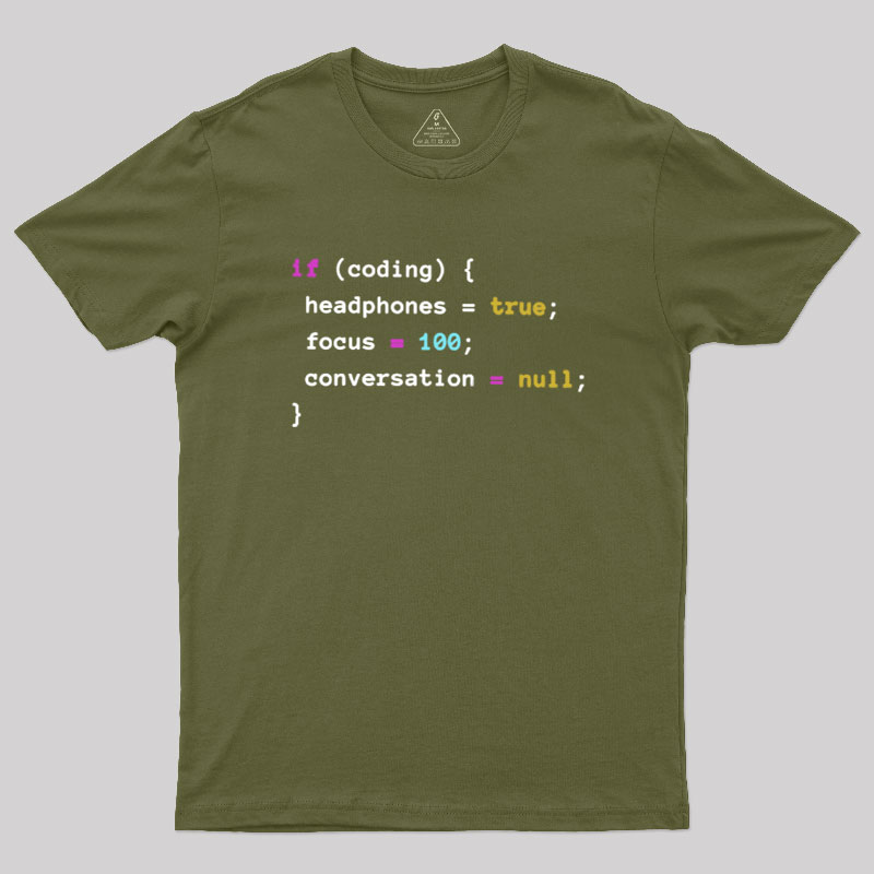 Coding With Headphones Javascript Geek T-Shirt