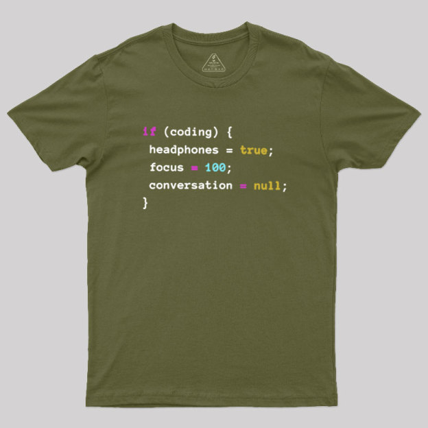 Coding With Headphones Javascript Geek T-Shirt