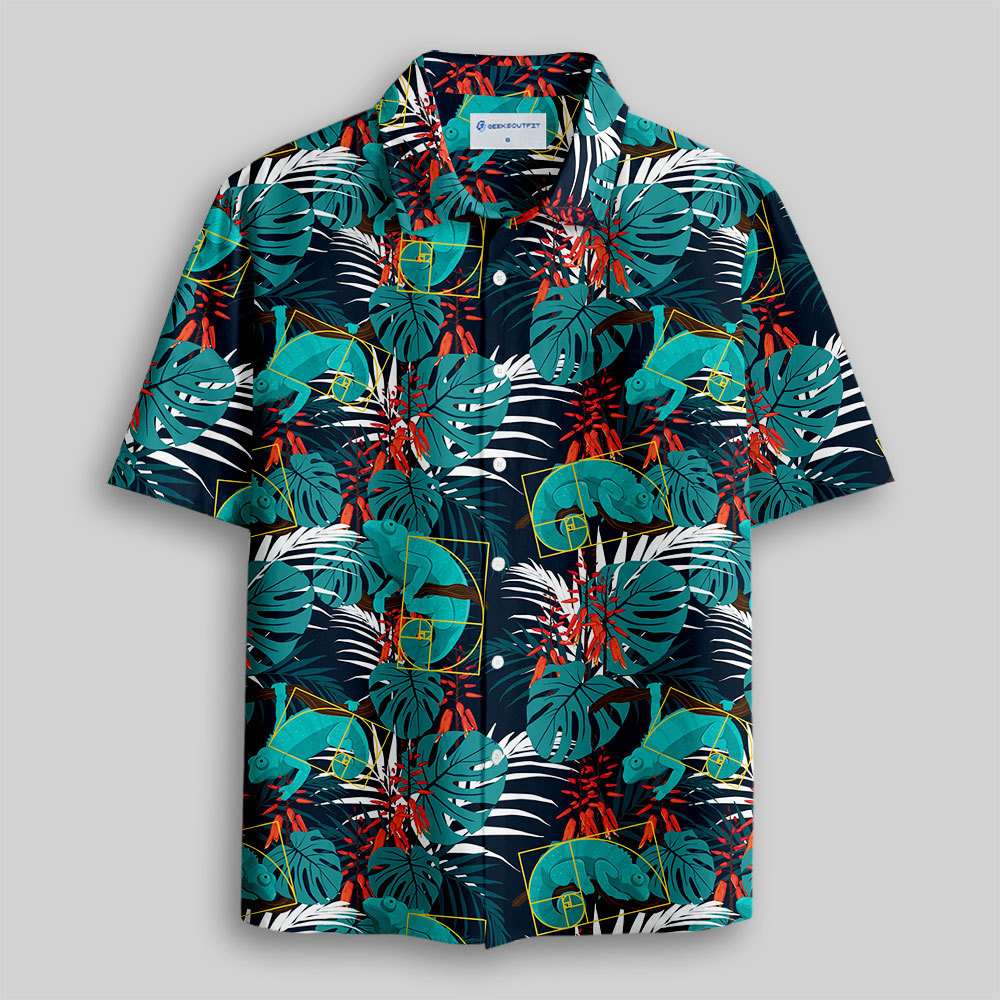 Geeksoutfit The Hawaiian Golden Ratio Chameleon Button Up Pocket Shirt for Sale