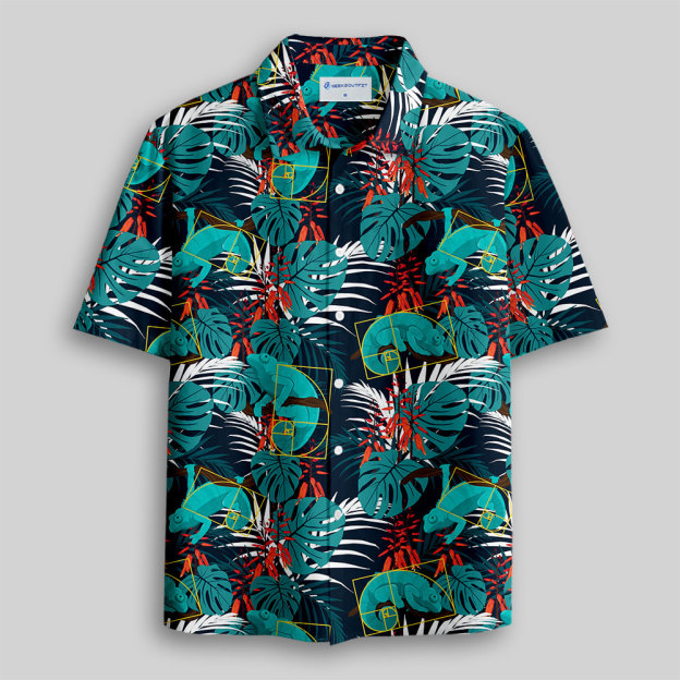 The Hawaiian Golden Ratio Chameleon Button Up Pocket Shirt
