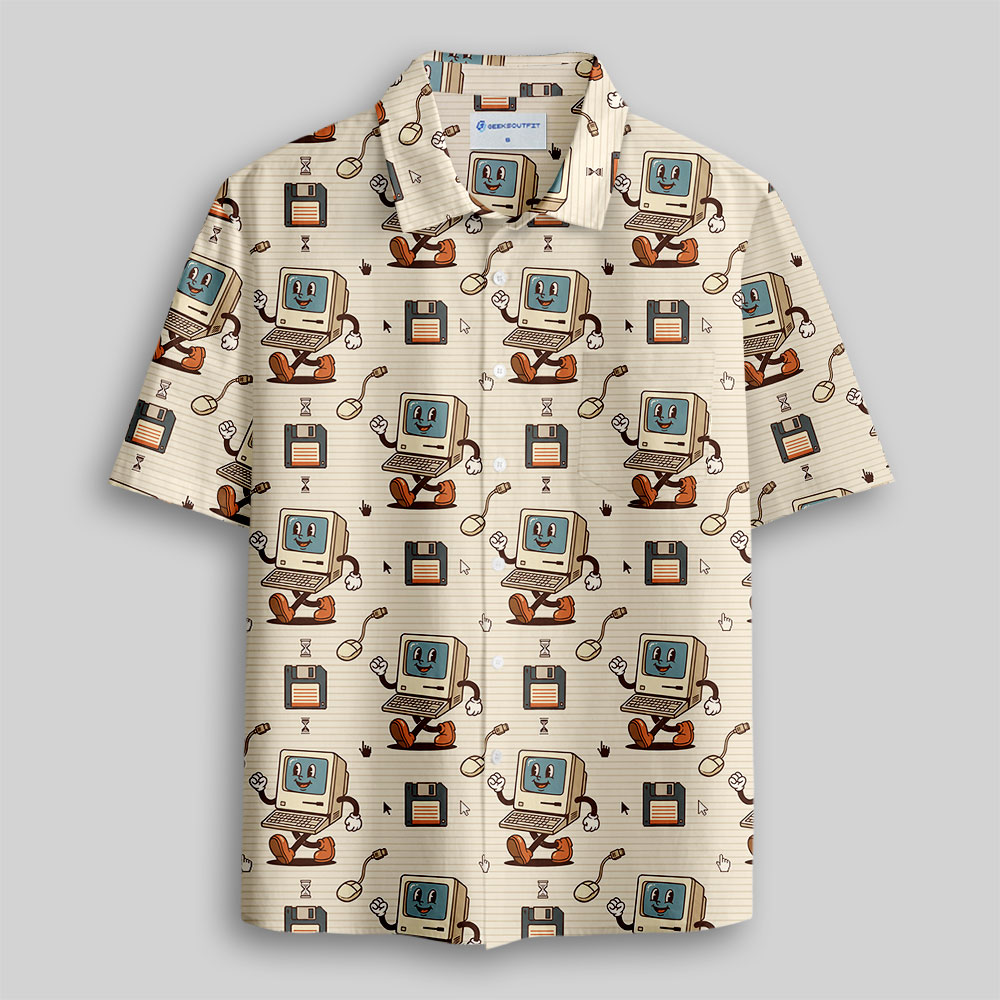Digital Nostalgia Button Up Pocket Shirt