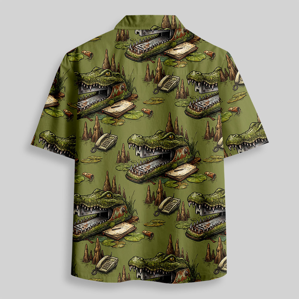 The Crocodile Stapler Button Up Pocket Shirt