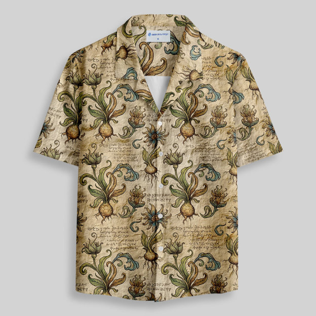 Voynich Manuscript Button Up Pocket Shirt