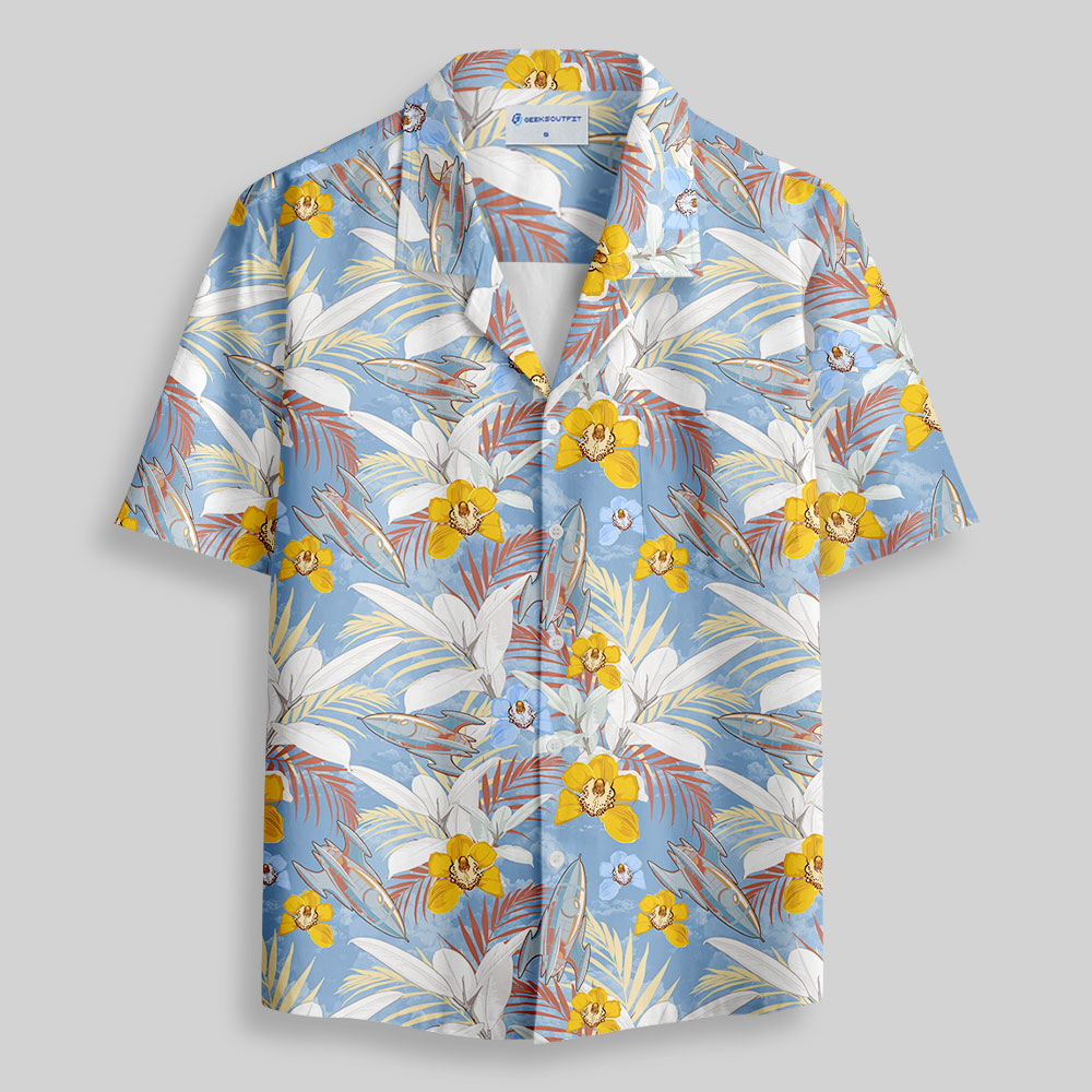 Retro Rocket Button Up Pocket Shirt